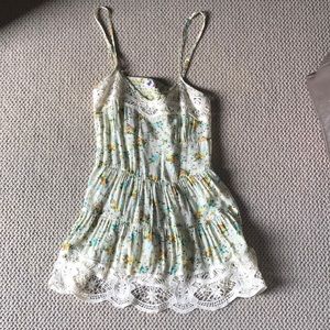 Free people babydoll floral crotchet dress